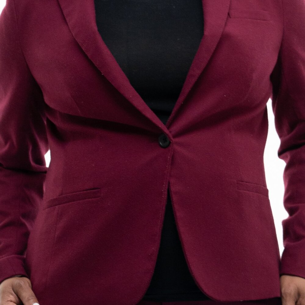 Burgundy Boldness – Banana Republic 2-Piece Pantsuit (Size 10)